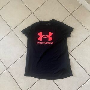 Under Armour Black Tee with Vibrant Red Logo